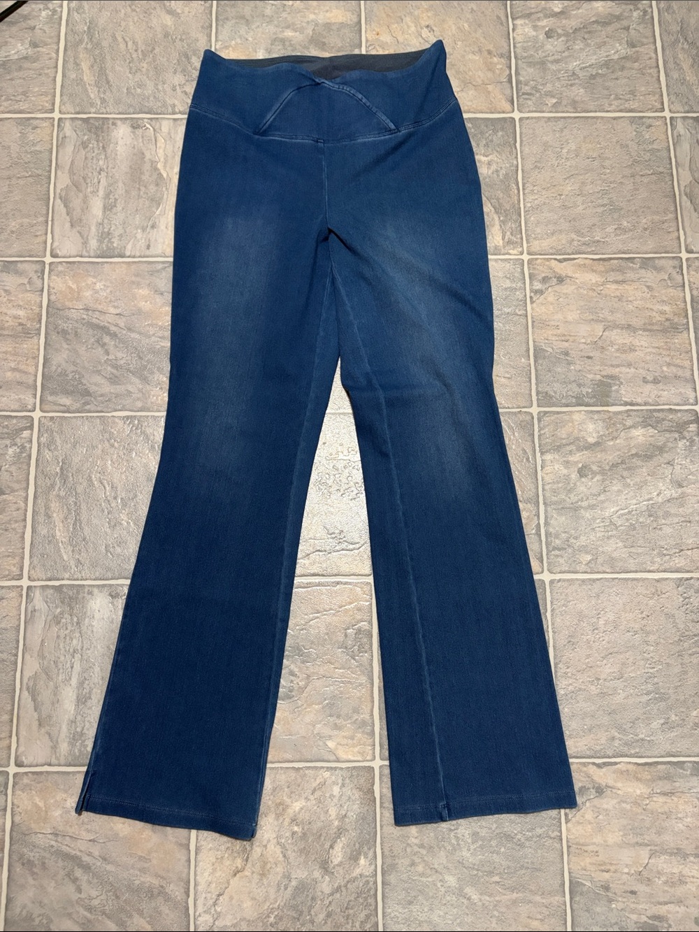 Women with Control Dark Blue Flare Jeans - Stretch Wide Leg